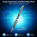 Voice Recorder with Playback, 128GB Digital Voice Activated Recorder with Intelligent Noise Reduction, Recording Device, 4800Hrs Smart Tap Dictaphone for Lectures Meeting, Class, Work, Interviews