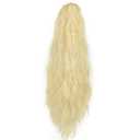 Youllyuu 24'' Claw On Ponytailtail Synthetic Wavy Curly Hairpiece Brown Blonde Clip On Hair Extensions 613 24IN