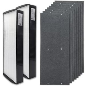 OKKFITR 1183800 Replacement Filters (2 H13 Ture HEPA + 8 Pre-Carbon) Compatible with Whirlpool Whispure Large Tower Air Purifier | WPT80(P/B) & 817800 Replacement