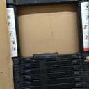 BOCOM 14.5 FT Aluminum Telescoping Ladder, Lightweight Multi-Purpose Collapsible Extension with 2 Triangle Stabilizers, Heavy Duty 330 lbs Max Capacity, Ideal for Home, RV, and Outdoor Work Black