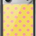 Wildflower Cases - Compatible with iPhone 17 Pro | Protective Black Bumper, 6.5ft Drop Test Certified, Women Owned Small Business | Spots Aesthetic Trendy Cute | Polka Dot - Pink and Yellow