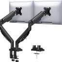MOUNTUP Dual Monitor Stand for Max 43 inch Screens, Ultrawide Monitor Arm Height Adjustable, Heavy Duty Dual Monitor Mount, Full Motion Premium Monitors Arm, Holds 2.2 to 33 lbs, VESA Desk Mount