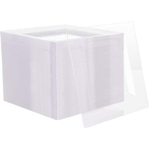 N9R 70PCS 6.5 Inch Square Clear Plastic Plates for Dessert & Appetizer, Durable Disposable Plates for Party, Wedding Events