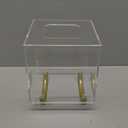 HBlife Clear Tissue Box Cover Square Acrylic Tissue Box Holder with Gold Plated Legs Napkin Dispenser Dryer Sheet Container for Bathroom