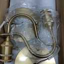 Vintage Tulip Green Glass Shade Hardwired Wall Sconce  2 Pack Brass Mid Century Light Fixture for Bedroom Living Room Dining Room Hallway