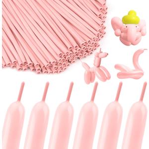 Pink 260 Balloons Pink Long Balloons for Tying Balloon Arch Latex Balloon 100 Pcs Macaron Pink Balloons Long Skinny Balloons Pink 260Q Balloons for Party Supplies Gender Reveal Wedding Decorations
