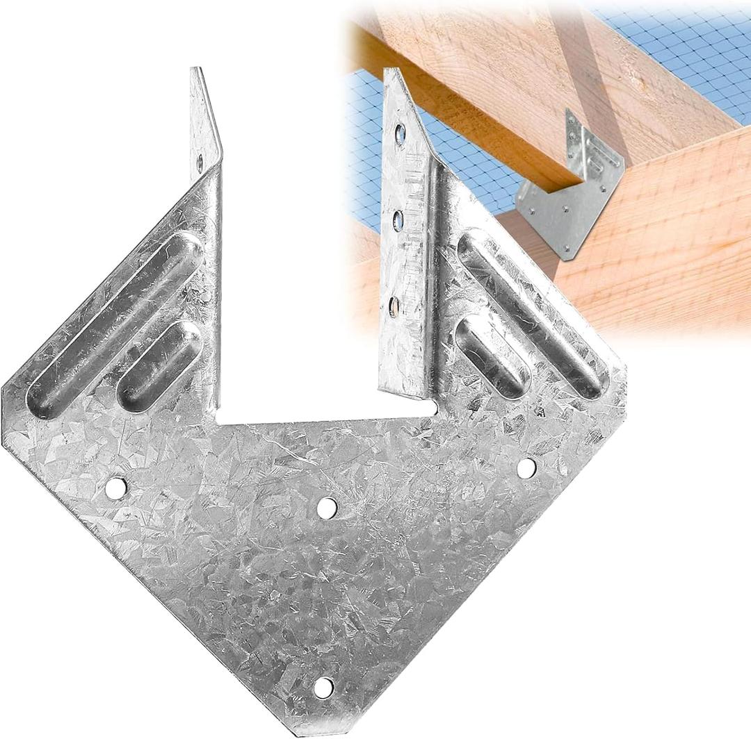 24 Pack 16-Gauge Hurricane Ties for Rafter, Heavy Duty Hurricane Straps, Robust Hot Dip Galvanized Rafter Ties Brackets, Joist Hangers for 2X Deck Joists