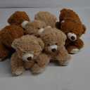 Jenaai 8 Pcs 10 Inches Christmas Stuffed Animal Bear Bulk Gift Soft Cute Small Plush Bear for Adults Birthday Wedding Party(Novelty Style,Light Brown)