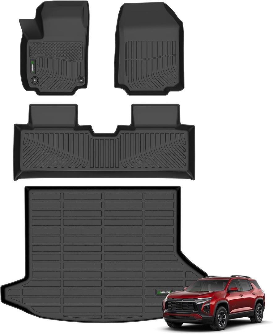 ANBINGO-Floor Mats & Carao Liner Fits for 2025 2026 Chevy Equinox (Not for EV) & GMC Terrain,All Weather Equinox Car Mats TPE Rubber Set Cargo Liner for Chevy Equinox Accessories