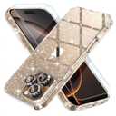 Choiche Compatible for iPhone 16 Pro Max Case, Women Cute Clear Glitter Bling Sparkly Case, [3 x Diamond Camera Lens Protectors] [2 x Tempered Glass Screen Protectors] 6.9-inch (Glitter Clear)