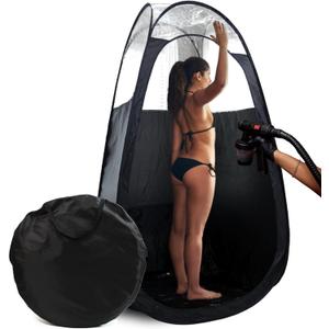 Large Spray Tan Tent  Deluxe Pop Up Tent Portable Tanning Booth with Carry Case  Clear Window for Perfect Spray Tanning  Easy Clean for Home & Salon (Black)
