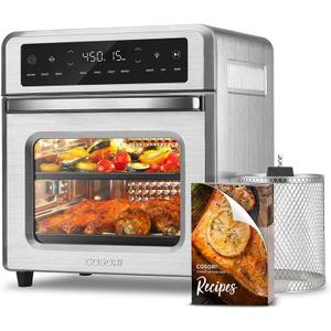 COSORI 11-in-1 Air Fryer Oven , 13Qt Small Footprint Airfryer combo with Rotisserie, Toast, Bake, Roast, Reheat Functions and more, Recipe Book & 6 Accessories Included, Perfect for Small Contertop (Silver)