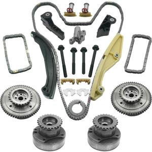 90738S Timing Chain Kit with VVT for 2011-2017 Ford Explorer F150 Edge Taurus Mustang Transit Flex 3.5L 3.7L / 2013-2016 Lincoln MKX MKZ MKS 3.7 Cam Phaser Sprocket AT4Z6L266B