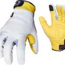Vgo... Men's Winter Leather Work Gloves,Waterproof,Touchscreen,Impact Reducing,Anti-Vibration for Mechanics(GA7690FW)