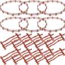 Plastic Corral Fence Toy Accessories: 100Pcs Toys Fence - Horse Corral Fencing Accessories - Plastic Garden Fence Toys Farm - Animals Horses Figurines Fence Panels, Brown
