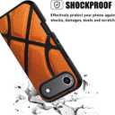 for iPhone 17 Air Case, Heavy Duty 3 in 1 Hybrid Military Grade Shockproof Drop Full-Body Protective Cover for iPhone 17 Air (6.6 Inch, 2025), Basketball Surface