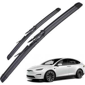 Wiper Blades Replacement for Tesla Model X 2016-2021 with Integrated Washing, 28"+18" Original Factory Quality Silicone Windshield Wiper Blades Set, Top Lock