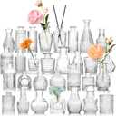BIGIVACA Glass Bud Vases Set of 30 - Small Clear Flower Vase in Bulk for Wedding Centerpieces, Home Table Decor, Party Decorations