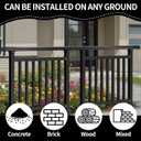 Aluminum Deck Railing, Heavy Duty Guard Fence Handrail, Surface Powder Coating Treatment, Aluminum Porch Railing Outdoor, Horizontal Metal Deck Railing, for Porch, Balcony, Patio (40 in. H x 47 in. W)
