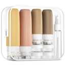 Mrsdry 16 Pack Travel Bottles Set, TSA Approved Leak Proof Silicone Squeezable Containers for Toiletries, Refillable Travel Accessories for Conditioner, Shampoo, Lotion & Body Wash Accessories (Mudium, Apricot)