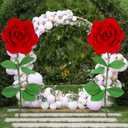 2 Pcs 140cm/55in Giant Red Rose Wedding Huge Artificial Flowers Jumbo Rose Props Big Large Flower Props for Decoration Creative Gift for Anniversary Birthday Mother's Day Valentine's