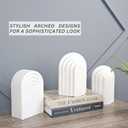 Heavy Book Ends Set of 2, Concrete Bookends for Shelves and Bookshelf Decor, Stylish and Durable Decor, Minimalist Book Ends for Shelves, Perfect for Home and Office (Arch 1)