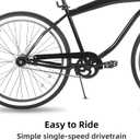 JOYSTAR 26 Inch Beach Cruiser Bike with Coaster Brake for Ages 12 Years Old Girls and Boys Single Speed Kids Bike Black Gray