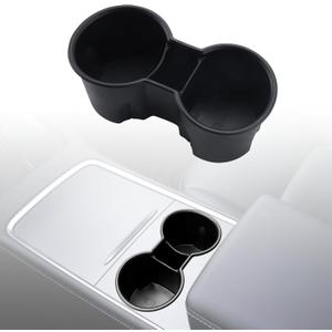 BJSIA Upgraded Center Console Cup Holder Insert Compatible with 2023 2022 2021 Tesla Model 3 Model Y, Multifunctional Tesla Cup Holder Accessories Compatible with Model3/Y