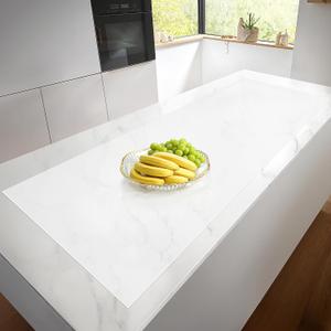 Silicone Mat Roll - Silicone Mats for Kitchen Counter, Heat Resistant Countertop Protector, Non-Slip Table Mat Desk Saver Pad, Multi-functional Cuttable Silicone Mat, Craft Mat - 17IN 5FT (Thick 0.85MM), White