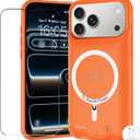 Battery Case for iPhone 17 Pro Max, Upgraded 12000mAh Pack Rechargeable Charger Case with Wireless Charging Compatible for iPhone 17 Pro Max (6.9 inch) External Battery Charging Cover (Orange)