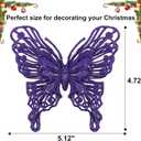 2 x 15 PCS Glitter Butterfly Christmas Tree Ornaments, Hollow-Out Butterfly Christmas Decoration with Clips, Craft Xmas Ornaments, Xmas Tree, Wreath, Garland, Home Decorations, Purple