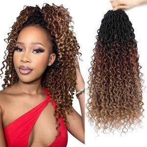 24 Inch Goddess Locs Crochet Hair 8 Packs Faux Locs Crochet Hair for Black Women 1B/30/27 Pre Looped River Locs Hair with Curly Ends (24 Inch (Pack of 8))