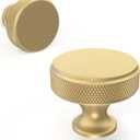 10 Pack Kitchen Cabinet Knobs Brushed Gold Cabinet Pulls Gold Knurled Drawer Knobs Solid Kitchen Hardware (Single Hole Knob)
