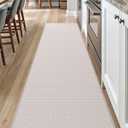 DEXI Kitchen Floor Mats Cushioned Anti Fatigue, 23x94, Large Long Standing Runner Rug Waterproof, Comfort Memory Foam Padded for Front Sink Laundry, Ivory