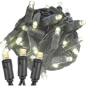 Novelty Lights 11ft Christmas String Lights, 50 Warm White LED Bulbs on Black Wire, 2.5" Spacing, Connectable Indoor Outdoor Commercial Grade Lighting for Holidays Patio Weddings