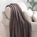 BOURINA Brown Throw Blanket 60x80 Inches Throw Textured Solid Soft Sofa Throw Couch Knitted Decorative Blanket
