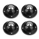Dear Self Adhesive Caster Wheels for Furniture, Storage Box, Trash Can - Stainless Steel Universal Pulley 360 Degree Rotating Swivel Wheels - 1 Inch Low Profile - Black - 4 Pack, 1.75 inches
