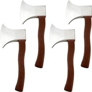 4 Pieces Foam Axe Toy Brown Fake Hatchet Realistic Ax Props for Adults Kids Halloween Costume Party Supplies (Color Set 4)