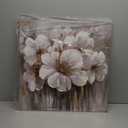 Abstract Flower Framed Wall Art: Vintage Blossom Floral Painting Rustic Colorful Botanical Picture Artwork Farmhouse Wood Home Decor for Bedroom (pink)