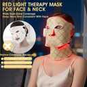2026 Patented Red Light Therapy for Face and Neck, Cordless & Rechargeable LED Face Mask Light Therapy with Neck Masks, Dual NIR, 416 LEDs, 4 Modes, 16 Level, Skincare Gifts for Women Mom Wife