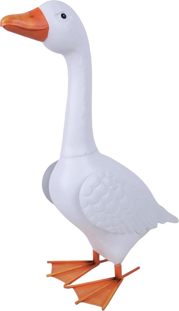 20" Large Porch Goose Statue,Metal Goose Garden Outfit Decor, 23 Inches