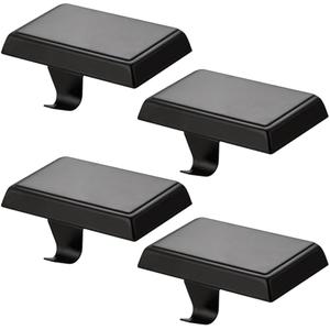 Festanlee 4 Pack Christmas Stocking Holders Ornament Hooks Mantel Weighted Stocking Hangers Metal Hanging Hooks Heavy Duty Stocking Holders Bases for Mantel Fireplace Party Decoration (Black, 4)