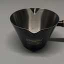 Mongdio Espresso Measuring Cup, Stainless Steel Espresso Shot Cups with Wooden Handle and Double Spouts, 6.8OZ/200ML, Black