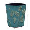 10L/2.64 Gallon Trash Can, Decorative Waste Basket, PU Leather Waste Paper Basket, Waterproof Garbage Can for Bathroom, Bedroom, Office, Kitchen and Living Room - Golden Leaves