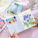 Portable Watercolor Painting Set with Built-In Sketchbook  Travel Art Kit for Teens, Beginners & Artists | Lightweight Watercolor Set for Outdoor Sketching, Journaling & Creative Expression