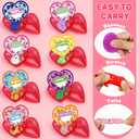 28 Pack Valentines Day Gifts for Kids Classroom Mochi Squishies Fidget Toys Filled Heart & Valentines Day Cards for Kids School, Valentines for Class Exchange Gifts School Party Favors for Boys Girls