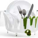 Chef'n Plastic 401-281-004 DishGarden Dish Rack, 14 x 13.25 x 6.5 inches, White/Green
