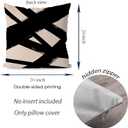 KEUSPI Black and Beige Modern Abstract Neutral Art Throw Pillow Cover 20x20 Decor for Home Living Room Abstarct Art Throw Pillow Case Set of 2