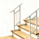 Hand Rails for Outdoor StepsStair Handrail & Indoor Stair Railing KitRailings for Outdoor Steps for Fence & Outdoor Steps (2, White-with Balusters, 2 Step)