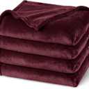 PHF Ultra Soft Fleece Blanket Twin Size, No Shed No Pilling Luxury Plush Cozy 300GSM Lightweight Blanket for Bed, Couch, Chair, Sofa Suitable for All Season, 66" x 90", Wine Red/Burgundy